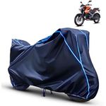 AUTO PILOT 100% Water Resistant Bike Cover for Bajaj Pulsar NS125 Rain Sun UV Dust Proof Protection Bike Body Cover Bikes with Aqua Pipping (Blue Colour)