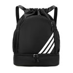 Drawstring Backpack for Men/Women, Sports Gym Bag with Shoes Compartment, Water-Resistant Swim Bags Sports Backpack for and Wet Proof Pocket Gym Sport Excursions