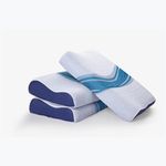 Sleepwell Nexa Curves Pillow Orthopedic Cervical Pillow for Shoulder and Neck Pain Relief (Grey & Blue, 70X44 CM)