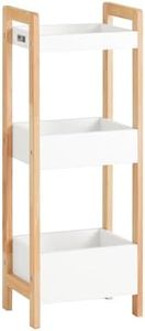 SoBuy 3-Tier Bathroom Shelf, White Storage Shelf, Organizer Shelving Unit, FRG226-WN
