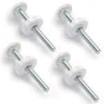 4 Pcs Pressure Mounted Baby Gates Threaded Spindle Rods M10 Walk Thru Gates Accessory Screw Bolts Kit for Baby Safety Gates Pet Dog Gate Stair Gates(White)