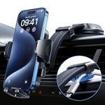 YRU 【2024 Best Rotate 80+LBS Safest Strongest Suction】 Ultimate Car Phone Holder Mount【Military-Grade & All Patent Safety Certs】 Dashboard Windshield for iPhone 16 Pro Max 15 14 Samsung, Black