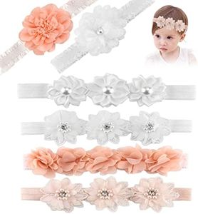 Bandeaux Bébé Filles Serre Tete Bebe Bandeau à Fleurs pour Nouveau-né Bandeau pour Bébé Bandeaux Cheveux Accessoires Bébé Cadeau Enfant Turban Pour les Fêtes Mariages 6 pièces