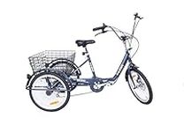 SOLOROCK 20" 6 Speed Folding Tricycle, Agile206Folding (Blue)