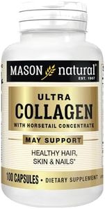 MASON NATURAL, Ultra Collagen Beauty Formula Capsules, 100-Count Bottle, Dietary Supplement Made with 100% Pure Collagen Supports Healthy, Flexible and Strong Skin and Tissue