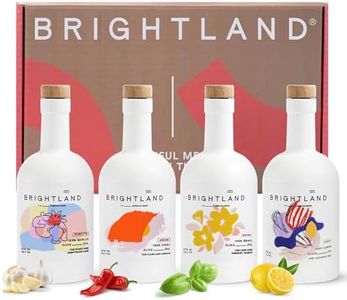 Brightland The Artist Capsule Cold-Pressed Olive Oils - Oprah’s Favorite Olive Oil Set Infused with Garlic, Lemon, Basil, and Chili Peppers, 12.7 fl. oz. Bottles (Pack of 4)