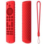 ADDGRIP Silicon Cover Compatible with Amazon Fire TV Cube Remote Cover, Akai Fire TV Remote Cover, Croma Fire TV Remote Cover -Red (Only Silicone Cover for Remote Control Included)