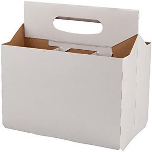 TFD Supplies Six Pack Bottle Cardboard Carrier Boxes for 12oz Beer or Soda Bottles (50 Pack)