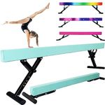 Seliyoo Adjustable Balance Beam Gymnastics Beam high and Low Floor Beam for Kids Home Training,Competition Gymnastic Equipment for All Skills with Weight Limit 500 LBS (Mint Greens, 7"-29")