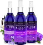 Pillow Sleep Spray Mist for Deep Sleep | Help Stress & Anxiety Relief Aid | (Pack of 3) Calming Lavender, Vanilla, Rose Mist | by Combat Cleaner