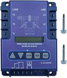 Model450A 3-Phase Voltage Monitor with Backlit LCD|Programmable Relay | 25-Fault Memory, 190-600V AC,Replacement for ICM450A, EAC-800, PFM-2000