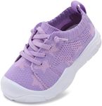 LeIsfIt Toddler Barefoot Shoes Girls Boys Lightweight Sneakers Kids Tennis Shoes Slip on Shoes Purple Star Size 7