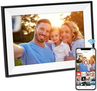 Hesmor Cadre Photo Numérique 10,1 Pouces avec écran Tactile IPS HD, Cadres Photo Numérique Connecté WiFi Rotation Auto 32GB Partager Photos Vidéos Musique Via Frameo, Noir & Blanc