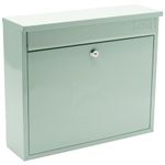 Burg-Wachter MB02CG Chartwell Green Elegance Wall Mounted Galvanised Steel Lockable Weatherproof Post Box - 36x31x10cm