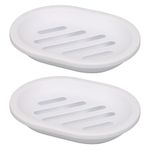 TOPSKY 2-pack Soap Dish, Soap Holder, Soap Saver, Easy Cleaning, Dry, Stop Mushy Soap (White)