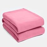 Dreamscene Large Warm Polar Fleece Throw Over Soft Luxury Sofa Bed Blanket, Plain Fuchsia Pink - 120 x 150 cm