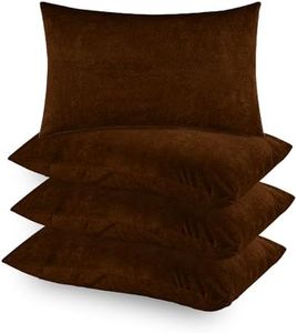GADDA CO Ultra Soft Terry Waterproof Pillow Protector Cover with Zipper | Dust Mite, Bed Bug, Oil & Water Spill Protection | Standard Size Pillow Cover - 18 x 28 inch - Coffee - Set of 4