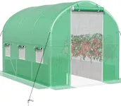 YITAHOME 10x6.5x6.5ft Large Walk-in Greenhouse - Heavy Duty Tunnel House With Upgraded Galvanized Steel Frame, Zipper Doors, 5 Crossbars for Outdoor Portable Plant Gardening, Green