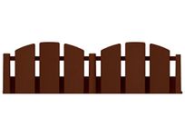 EasyFlex No-Dig Landscape Edging with Anchoring Spikes, 4.5 in. Tall Decorative Adirondack Wood-Look Fence Garden Border, 15 Foot Kit, Brown (3600BR-15C-6)