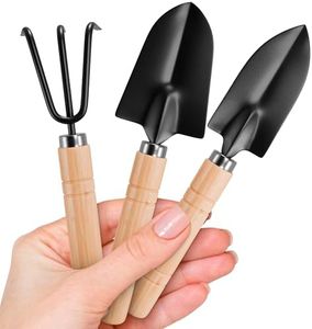 Hand Shovel for Gardening Trowel Garden Tool - 3Pcs Gardening Set of Tools Small Garden Rake Ergonomic Garden Hand Tools Wood Handle Gardening Tool 3 Piece - Gardening Tools Heavy Duty Garden Tool Set