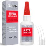 30g Metal Glue Fast Dry, Superglue for Metal, Super Glue All Purpose, Bonding for Glass, Wood, Ceramics, Metal, Plastic, Waterproof and Heat-Resistant (metal)