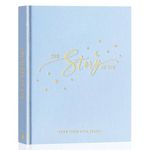 Lanpn Baby Memory Book - Linen Baby Book Memories Keepsake - The Story of You - Newborn to 5 Year Journal Scrapbook Photo Album for Boy Girl (Blue, 154 Pages)