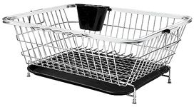 VISHVA White 3 in 1 Dish Drainer Rack with Drip Tray Utensil Drying Stand for Kitchen Plate Rack Bartan Basket Sink Counter Top Dish Drainer Rack (Dish Rack- White)