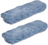 Andalus Australian Sheepskin Seat Belt Covers - Pack of 2 Hypoallergenic, Ultra Soft Shoulder Seatbelt Covers for All Ages, Vehicle Types, Models & Backpack Straps (Blue Gray)