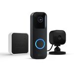 Blink Video Doorbell + Sync Module 2 + Blink Mini (Black) | Two-way audio, HD video, long-lasting battery life, motion detection, chime app alerts, Works with Alexa (Black)