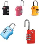 SHATCHI Combination Lock TSA Approved Travel Suitcase Luggage School Locker 3 Digit Padlock Weatherproof Assorted Colour, Any, 4pcs