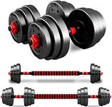 Adjustable Weights Dumbbells Set, Free Weight Dumbell with Connecting Rod,Barbell for Men GymWorkOut Home FitnessTraining, Exercise Strength Sports & Outdoors-40BLS(20bls*2pcs)