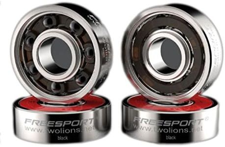 TwoLions High Speed 608RS Stainless Steel Hybrid Black Ceramic Bearings for Inline Skates or Skateboard or Scooter or Quad Roller Skates (Pack of 8)