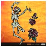 Inlay Stickers for Guitars, Bass & Ukuleles - Grateful Dead Dancing Skull & Roses/Happy Skeleton,B-315GD-SK