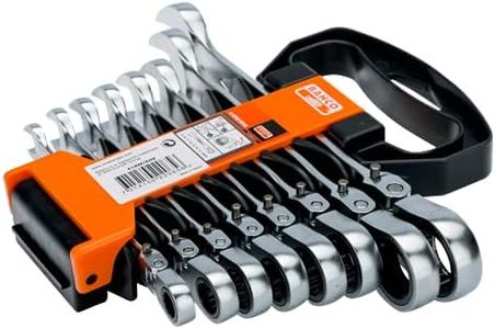 Bahco Swivel Head Combination Ratcheting Wrench Set 8-Pieces