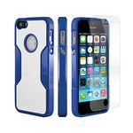 iPhone SE Case, for iPhone 5s 5 SE (Blue White) SaharaCase® Protective Kit Bundled with [Tempered Glass Screen Protector] Slim Fit Rugged Protection Shockproof Bumper Hard Back