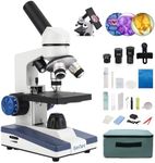 GenTant Microscope for Adults Kids Students, 40X-2000X Microscope, with Dual LED Illumination, Slides Set, Phone Holder Adapter, Beginner Microscope for School and Home Education with Specimen Slides