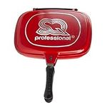 SQ Professional NEA Grill Die-Cast Magic Pan Griddle Pans Non Stick- Double Sided Stove Top Grill Pan -Deep Grill Ridges Steak Pan for Gas Hob -Frying Pan's-32cm