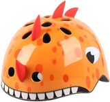 Atphfety Toddler Kids Bike Helmet, Adjustable and Multi-Sport, 2 Sizes for Ages 2-3-5-8-14 Years Child Boys Girls (Orange Dinosuar, M: 54-58 cm / 21.3"-22.8")