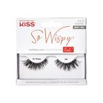 Kiss Lash Couture So Wispy Collection 1 Pair of Volumizing Fake Lashes, Style 04, with Tapered Ends and Aloe Infused Lash Glue