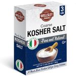 Kosher Salt, Pure & Natural, Large Carton - (3 LBS) - Coarse Kosher Salt - [48 OZ - 1.36kg] - Essential Seasoning and Cooking Salt, Product of Italy