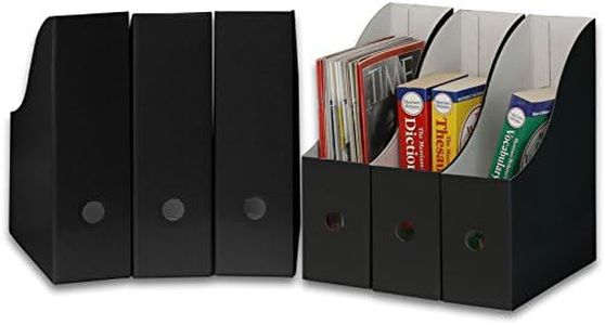 SimpleHouseware Magazine File Holder Organizer, Pack of 6, Black
