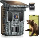 VIDVIS Trail Cameras - 4K 64MP Game Cam with Night Vision Motion Activated Waterproof IP66, WiFi Solar Power 0.2s Trigger Trail Cam with 850nm Infrared LEDs, Wildlife Camera with 32GB Micro SD Card