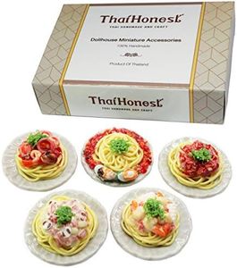 ThaiHonest Mixed 5 Assorted Spaghetti Dollhouse Miniature Food,Tiny Food