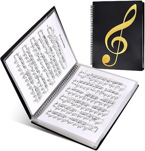 Fansjoy Sheet Music Folder, 60 Pages Capacity, Sheet Music Binder/Holder, Spiral Binder Organizer for Sheet Music Storage, Fits Letter Size 8.5 x 11 in/ A4, Writable & Detachable Choir Folder (Black)