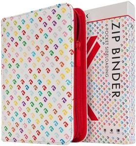 Vault X 4 Pocket Trading Card Zip Binder, 160 cards, Compatible with Pokemon 151, Premium Exo-Tec Album Material, 20 Side-Loading Pages, Folder for TCG (White/Pattern)