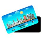 dhcrafts Rectangular Rubber Fridge Magnet/Magnetic Card Blue Canada Quebec Design Pack of 1 (8.6cm x 5.4cm)