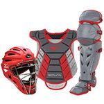 Mizuno Samurai Womens Boxed Catcher's Gear Set, Grey-Red, 13-15" Women's