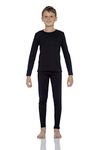Rocky Thermal Underwear For Boys (Thermal Long Johns Set) Shirt & Pants, Base Layer w/Leggings/Bottoms Ski/Extreme Cold (Black - Small)