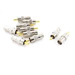 sourcing map Straight BNC Female to RCA Male Coax Cable Converter Adapter Connectors 10pcs