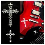 Inlay Stickers for Guitars & Bass - Metallic Gothic Cross (2pcs Set), B-140MGC-AZ